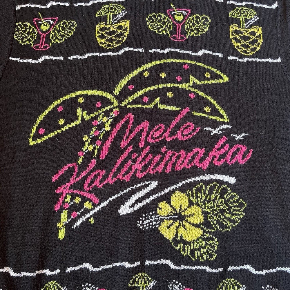 Mele Kalikimaka Sweater Women's L Christmas Holiday Hawaiian Xmas Tropical - Picture 2 of 5